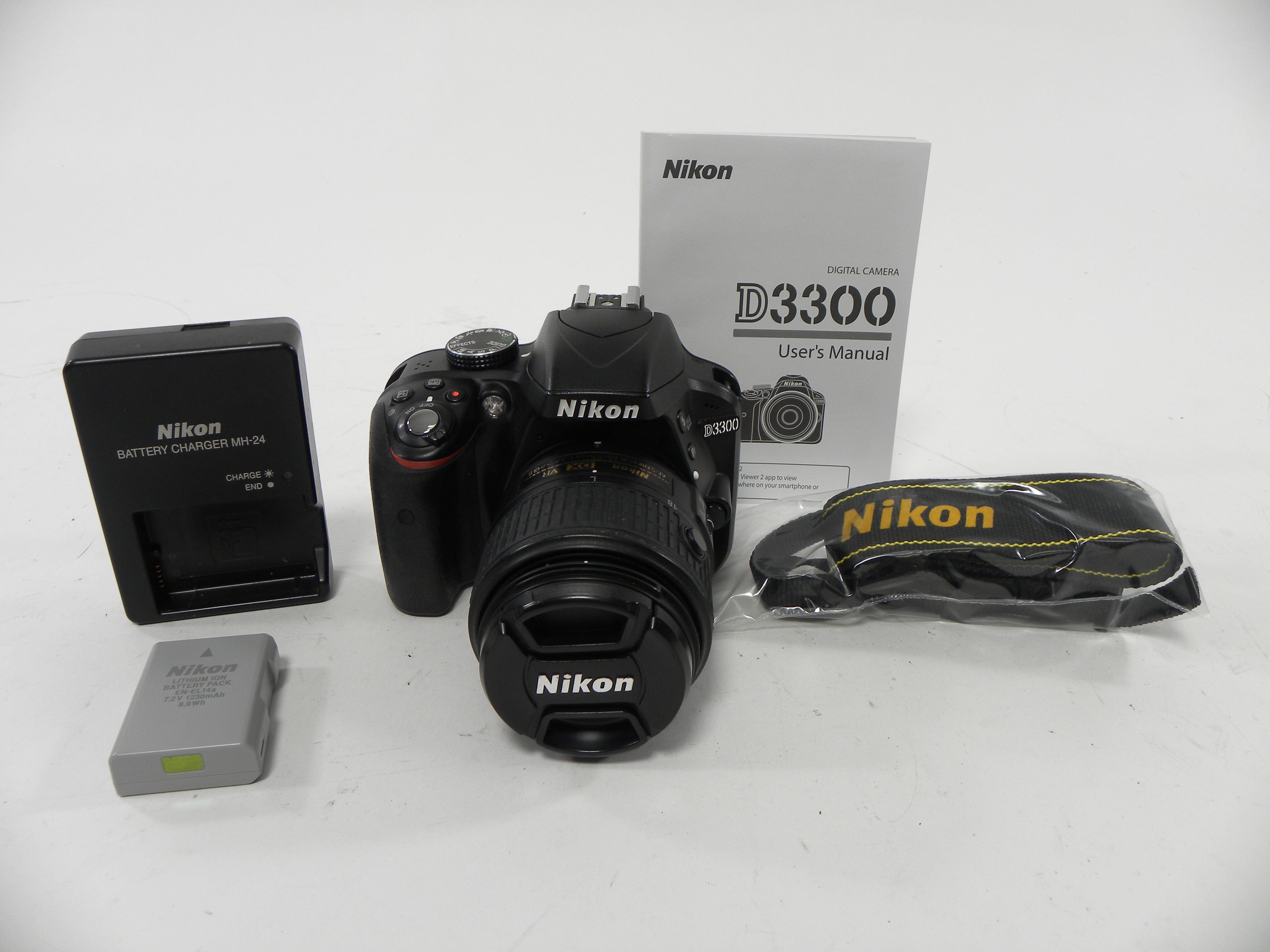 Nikon D3300 24.2mp Digital SLR w/AF-S 18-55 DX VR Shutter Ct. 18,606