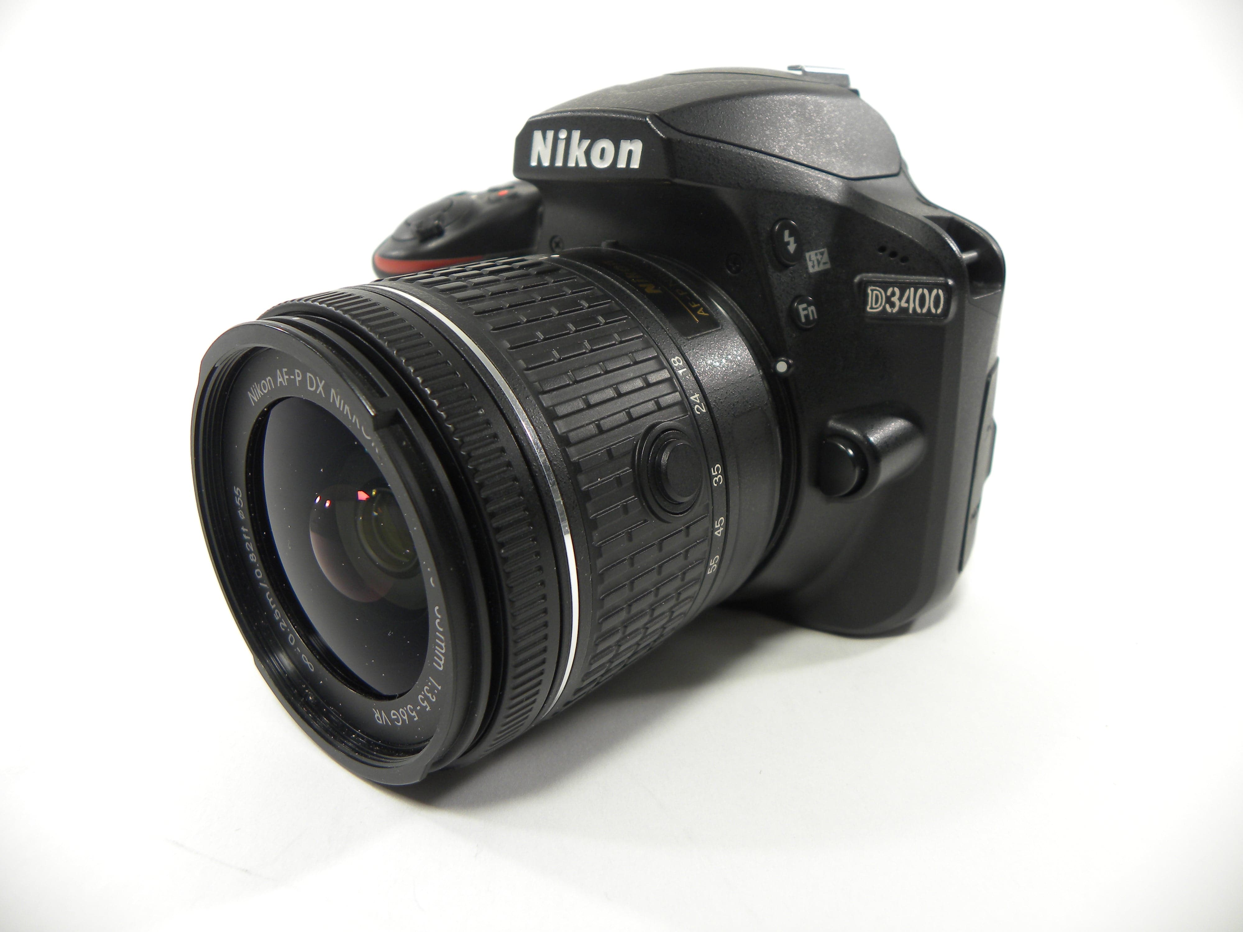 Nikon D3400 24.2mp Digital SLR w/AF-P 18-55 DX VR Lens Shutter Ct. 2,881