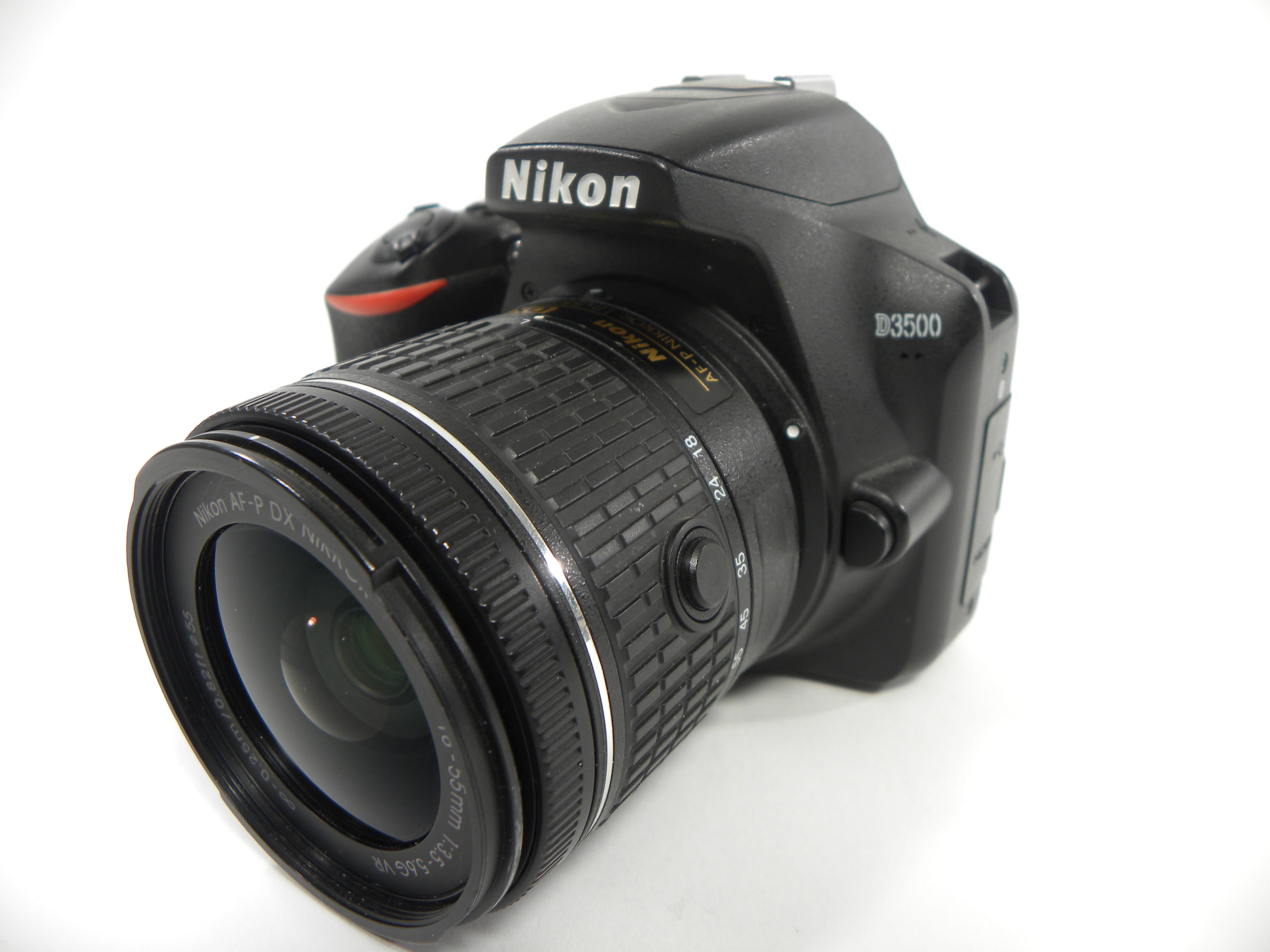 Nikon D3500 24.2mp Digital SLR w/AF-P Nikkor 18-55 VR DX Shutter Ct. 2,175