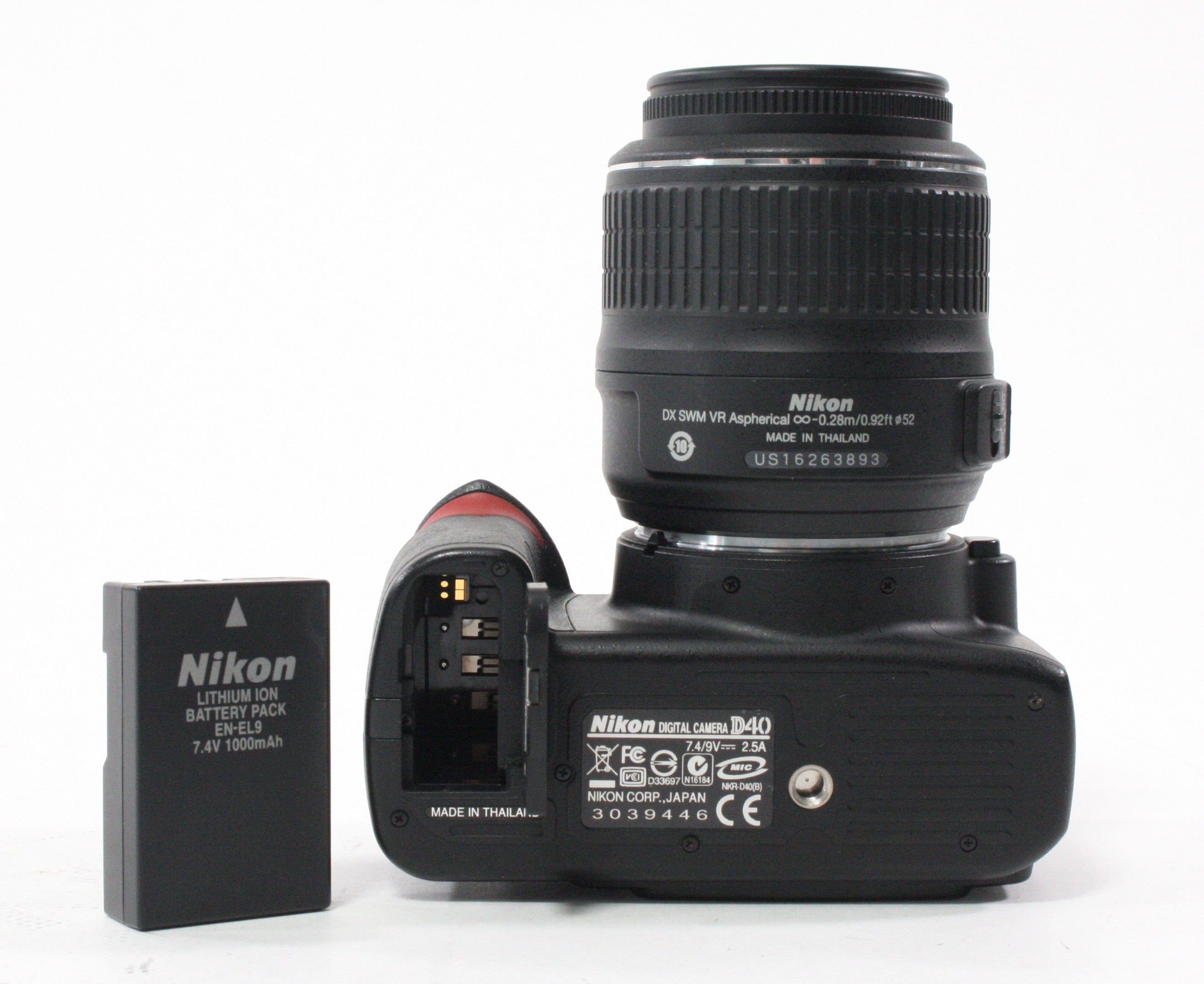 Nikon D40 DSLR with Nikon 18-55mm f/3.55.6 G VR Lens Shutter Count 4,742