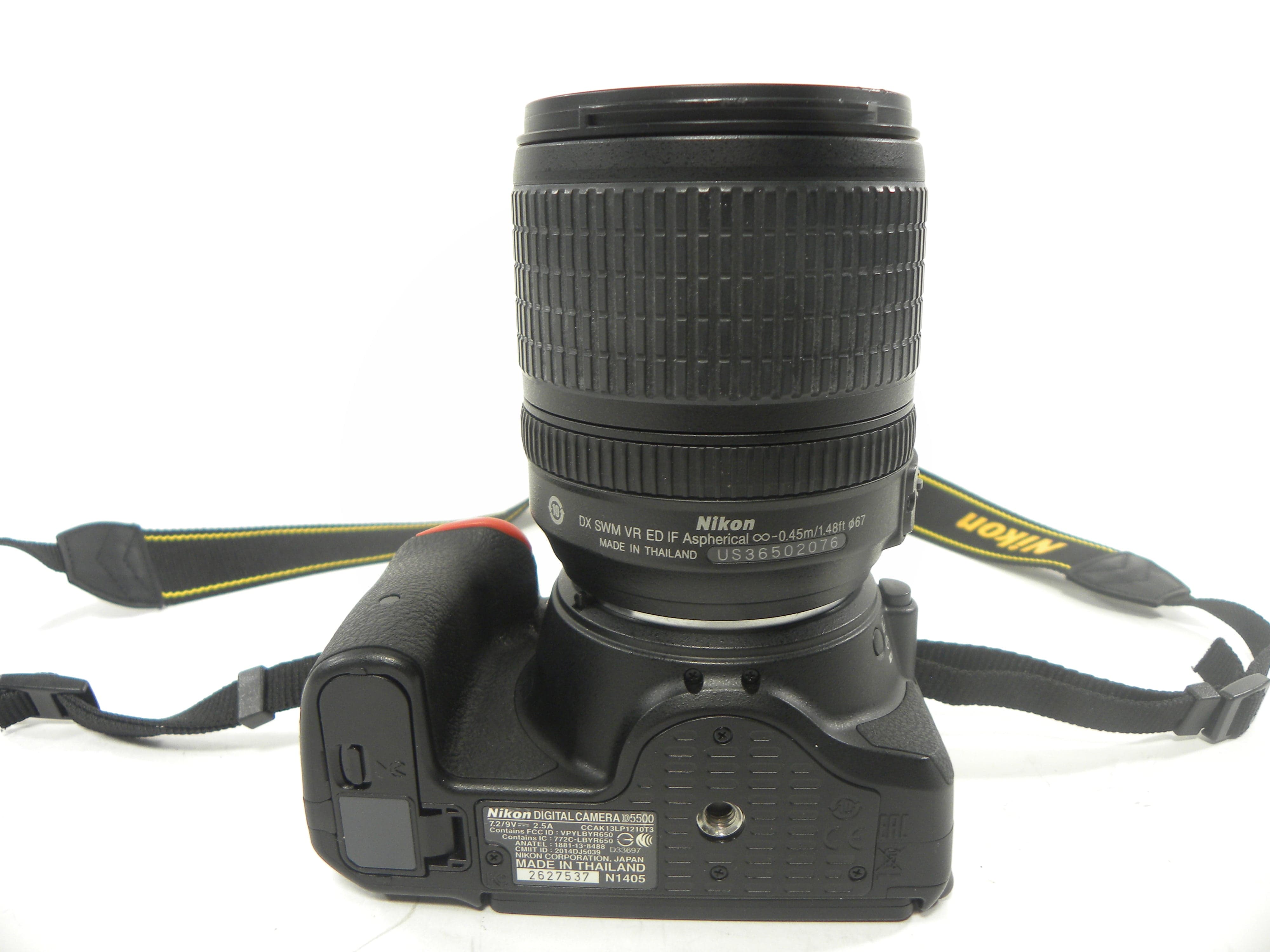 Nikon D5500 24.1mp Digital SLR w/Nikkor AF-S 18-105mm  S/C 3,777