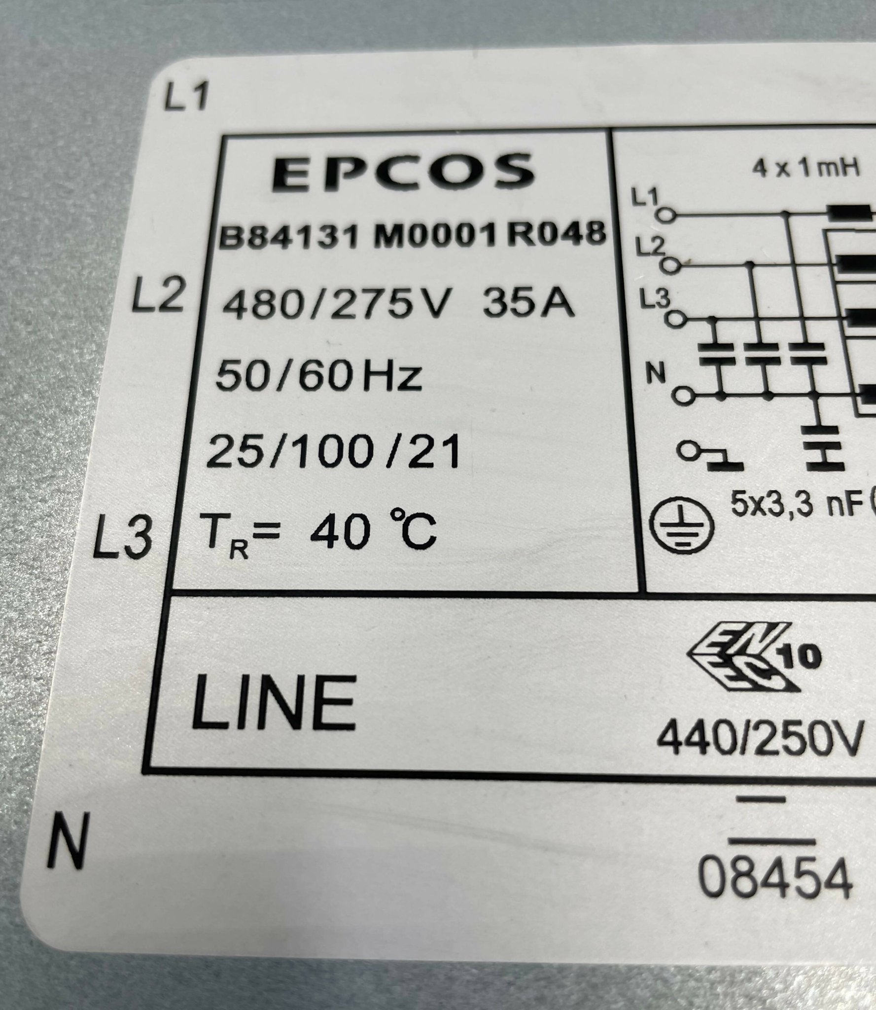 NOISE FILTER EPCOS (08685567/B84131 M0001 R048 SIEMENS