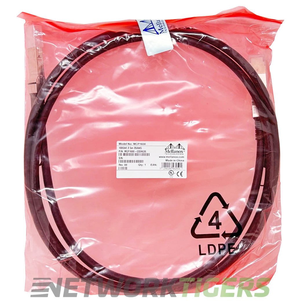 NEW nVidia Mellanox MCP1600-E02AE26 2.5m 100GB QSFP28 Direct Attach Copper Cable