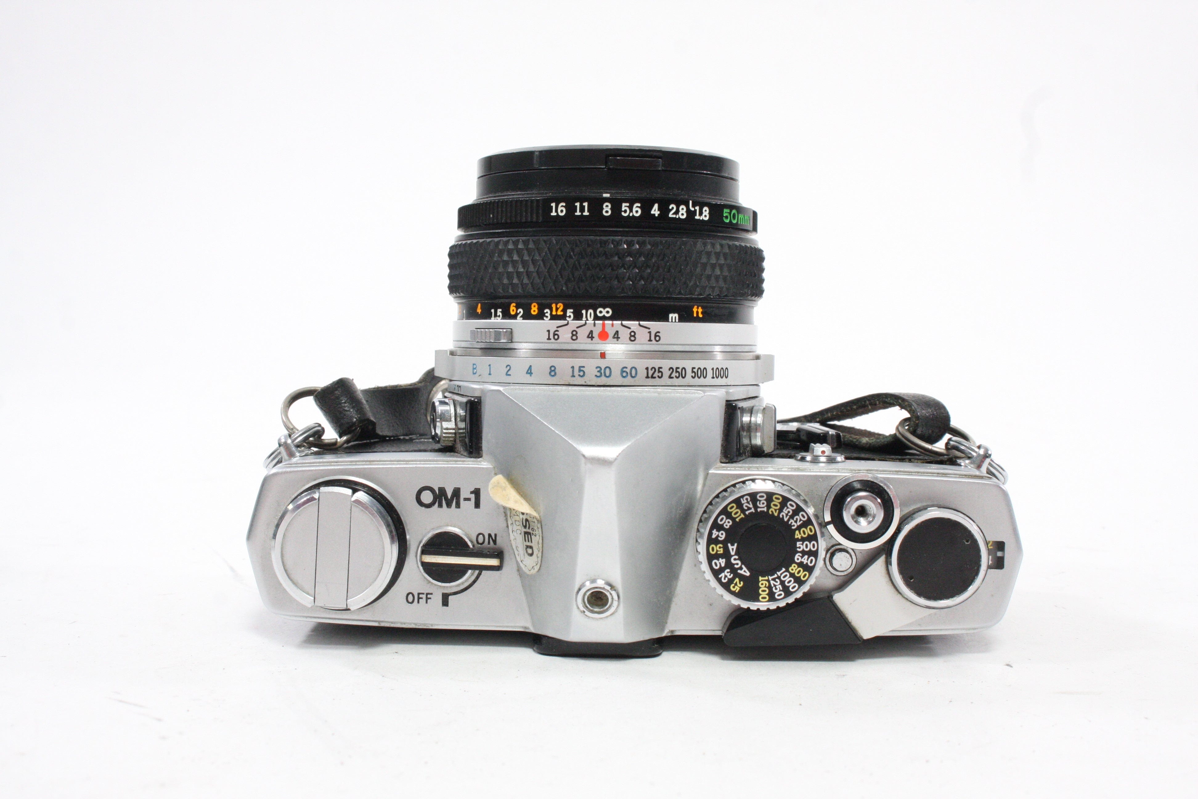 Olympus OM-1 35mm SLR Camera with a 50mm f/1.8 Lens with Case