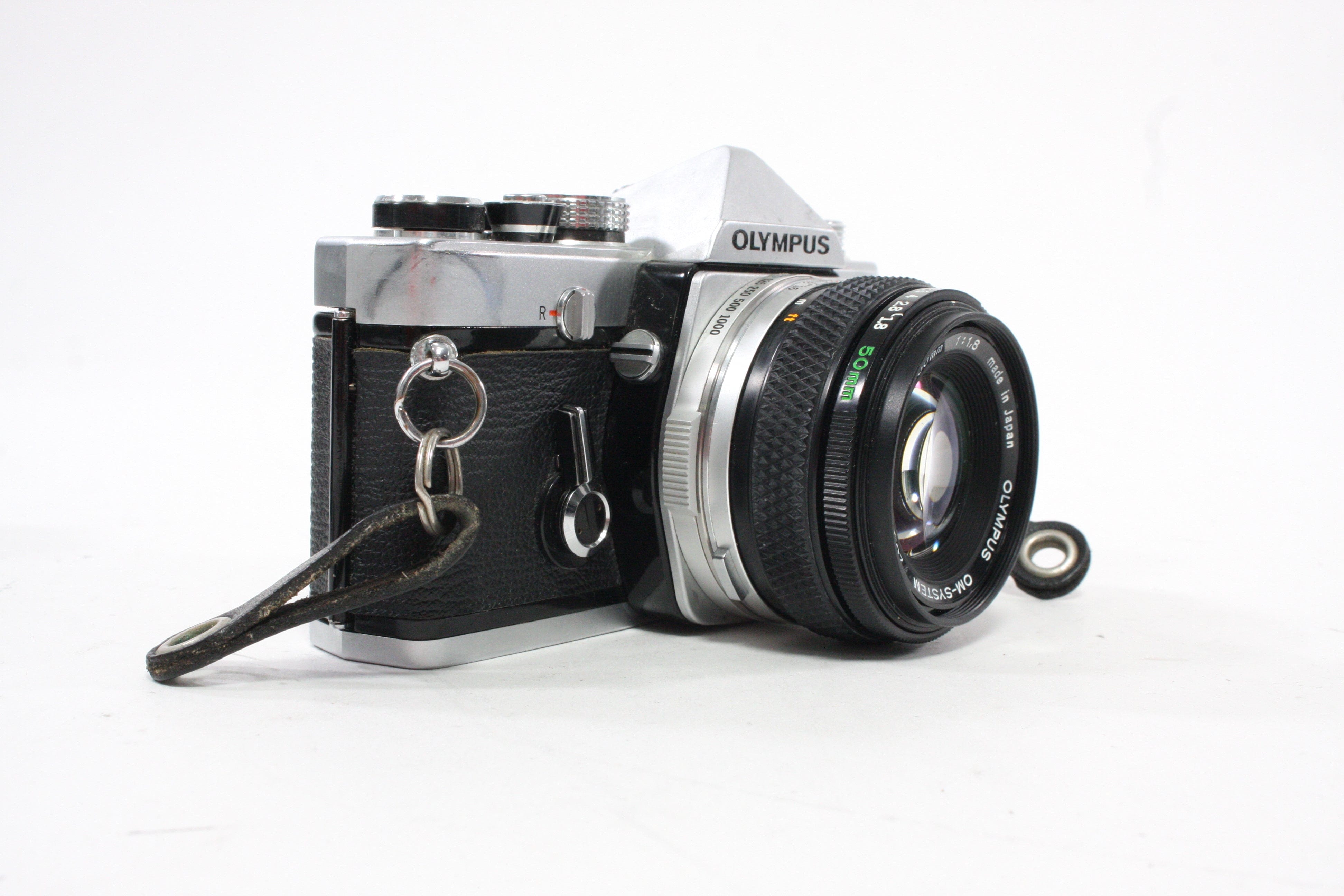 Olympus OM-1 35mm SLR Camera with a 50mm f/1.8 Lens with Case