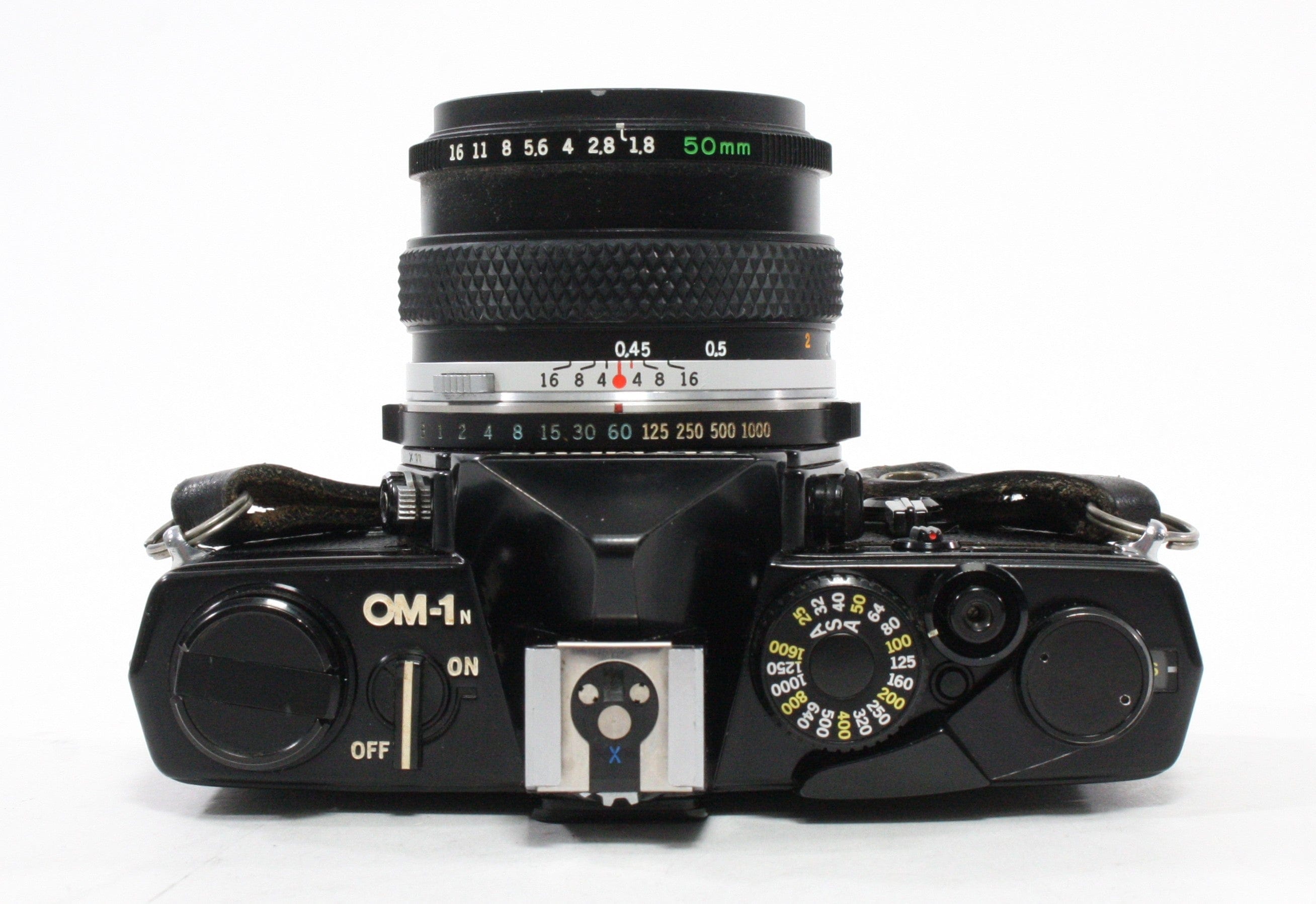 Olympus OM-1n SLR Camera with 50mm f/1.8 Lens (Black)
