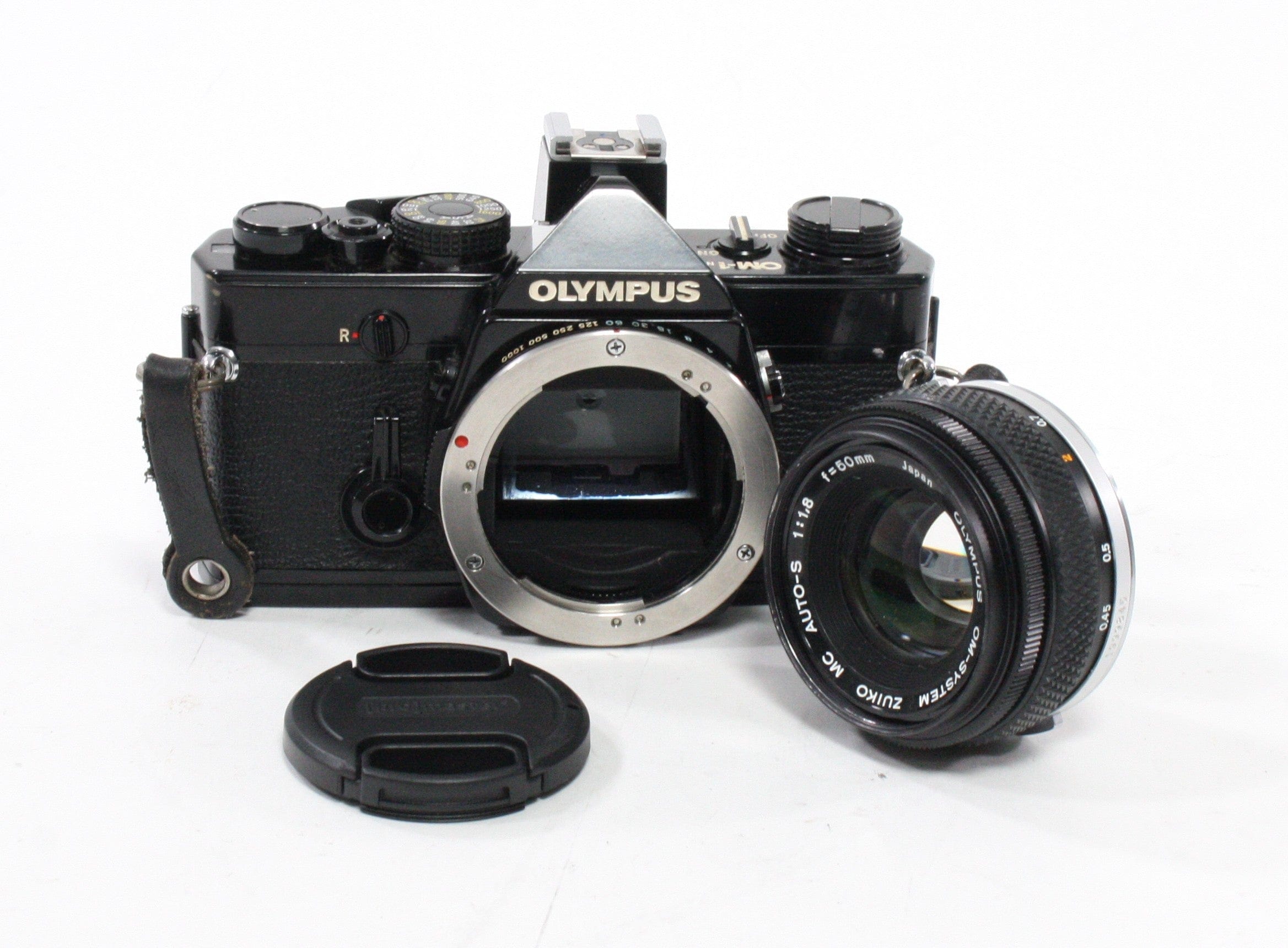 Olympus OM-1n SLR Camera with 50mm f/1.8 Lens (Black)