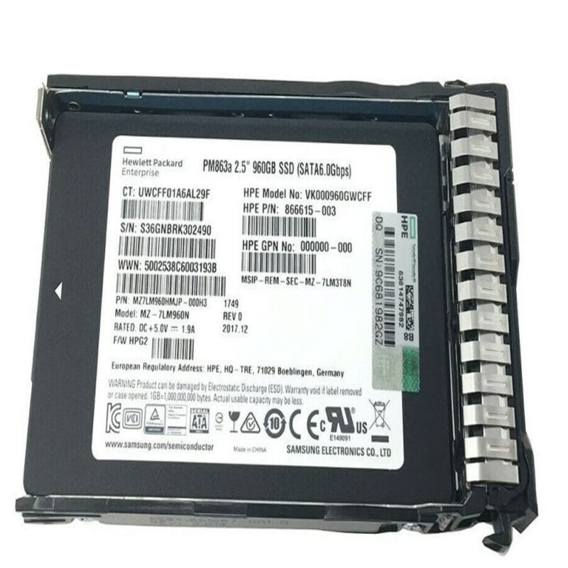P46050-001 HPE PM897 960GB SATA 6Gbps Mixed Use 2.5-Inch BC Solid State Drive for G10+ Server