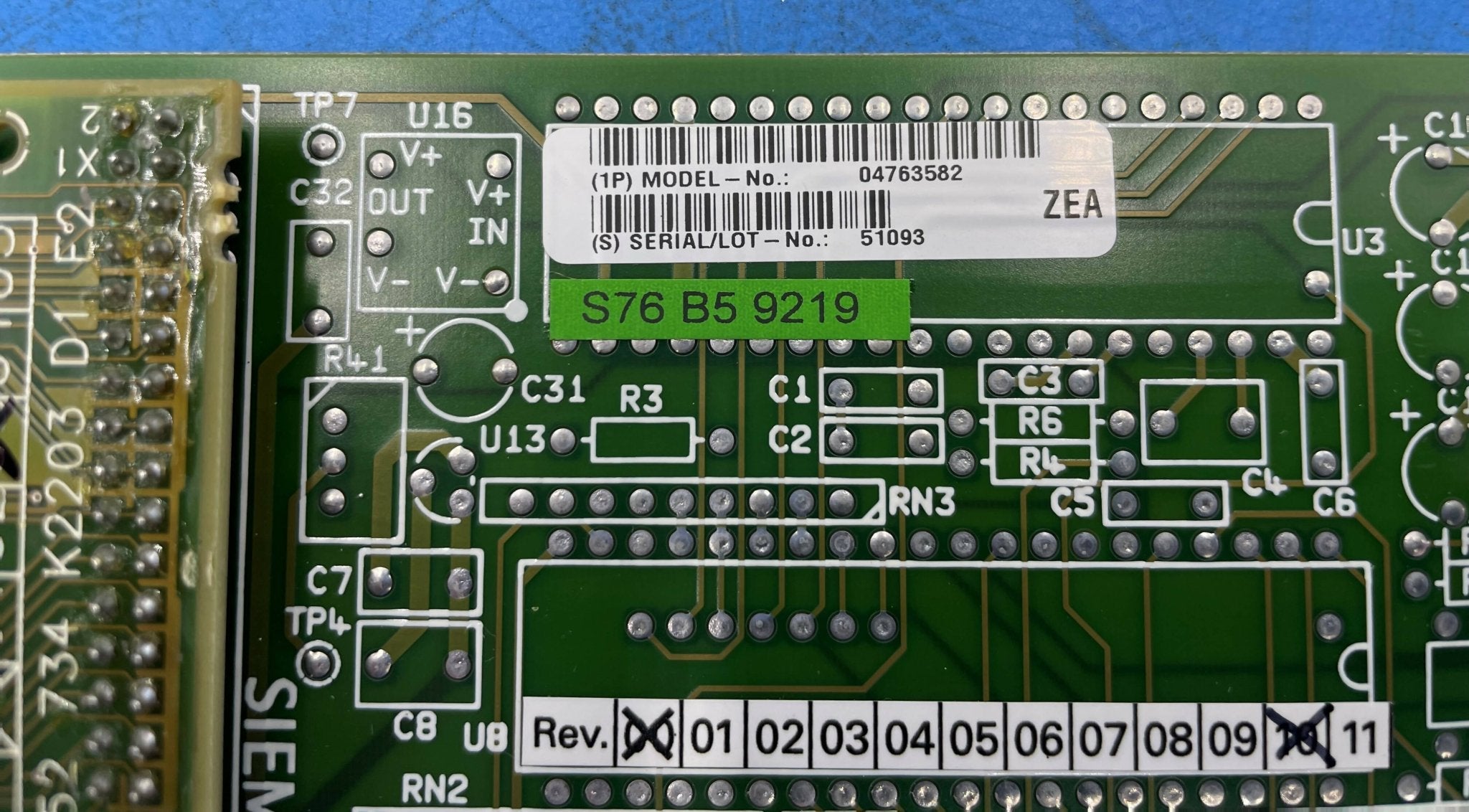 PC ASS'Y COOLER PROCESSOR RCA SPACE W/D4 (04763582/4762582 SIEMENS