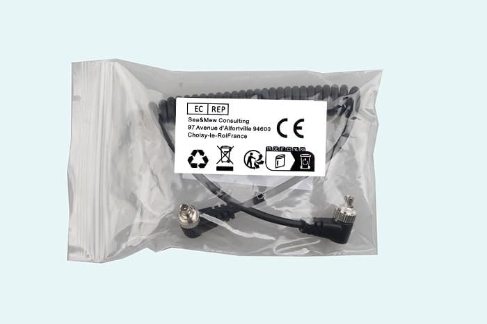 PC Male to Male Flash Sync Extension Cable Coiled Cord 12 inch