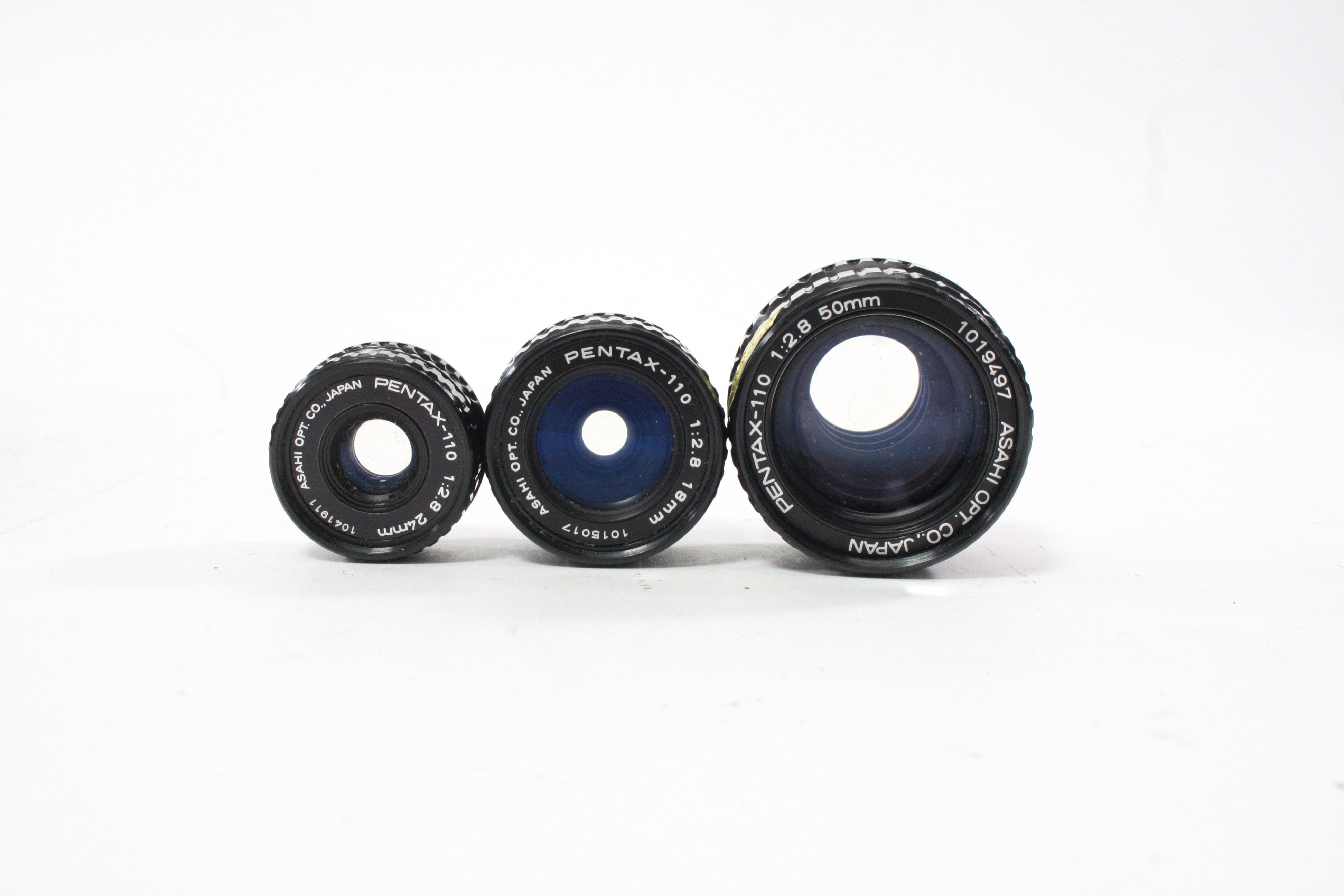Pentax Auto 110 Kit with 24mm , 18mm, and 50mm Lens. Inc. Case