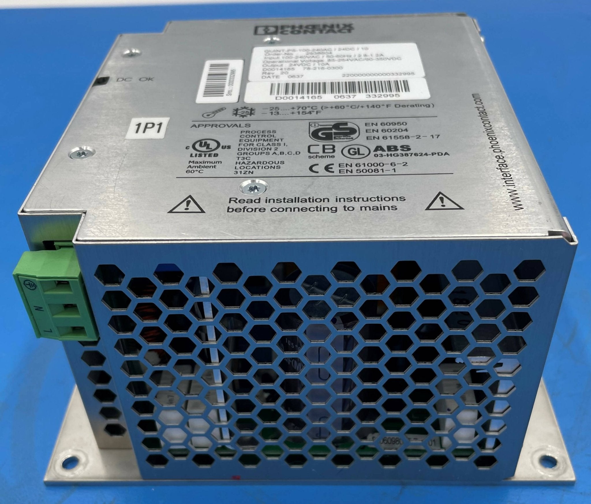 PHOENIX CONTACT POWER SUPPLY (QUINT-PS-100-240AC/24DC/10