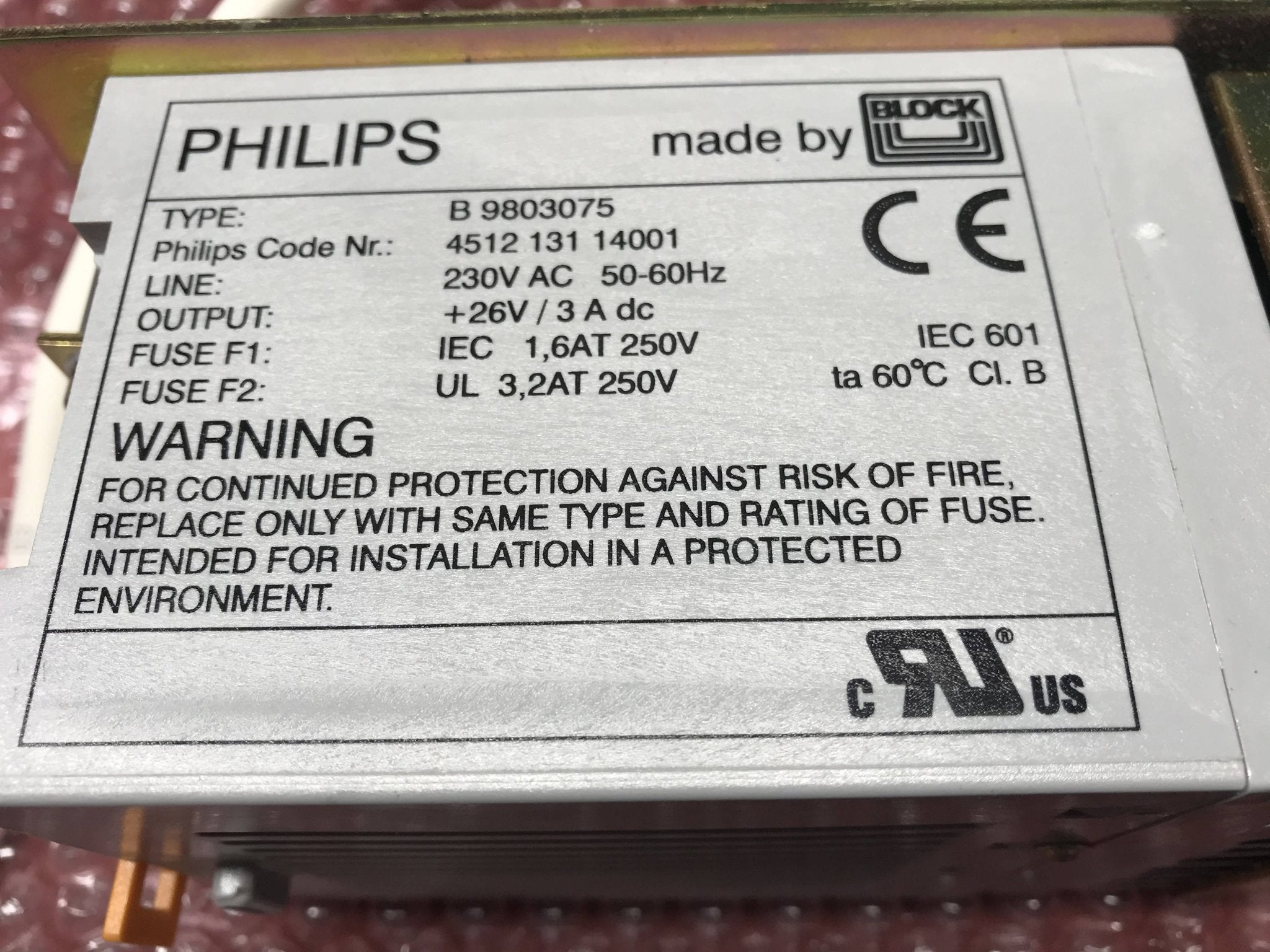Power Supply 26VDC (4512 131 14001Philips Easy Diagnost