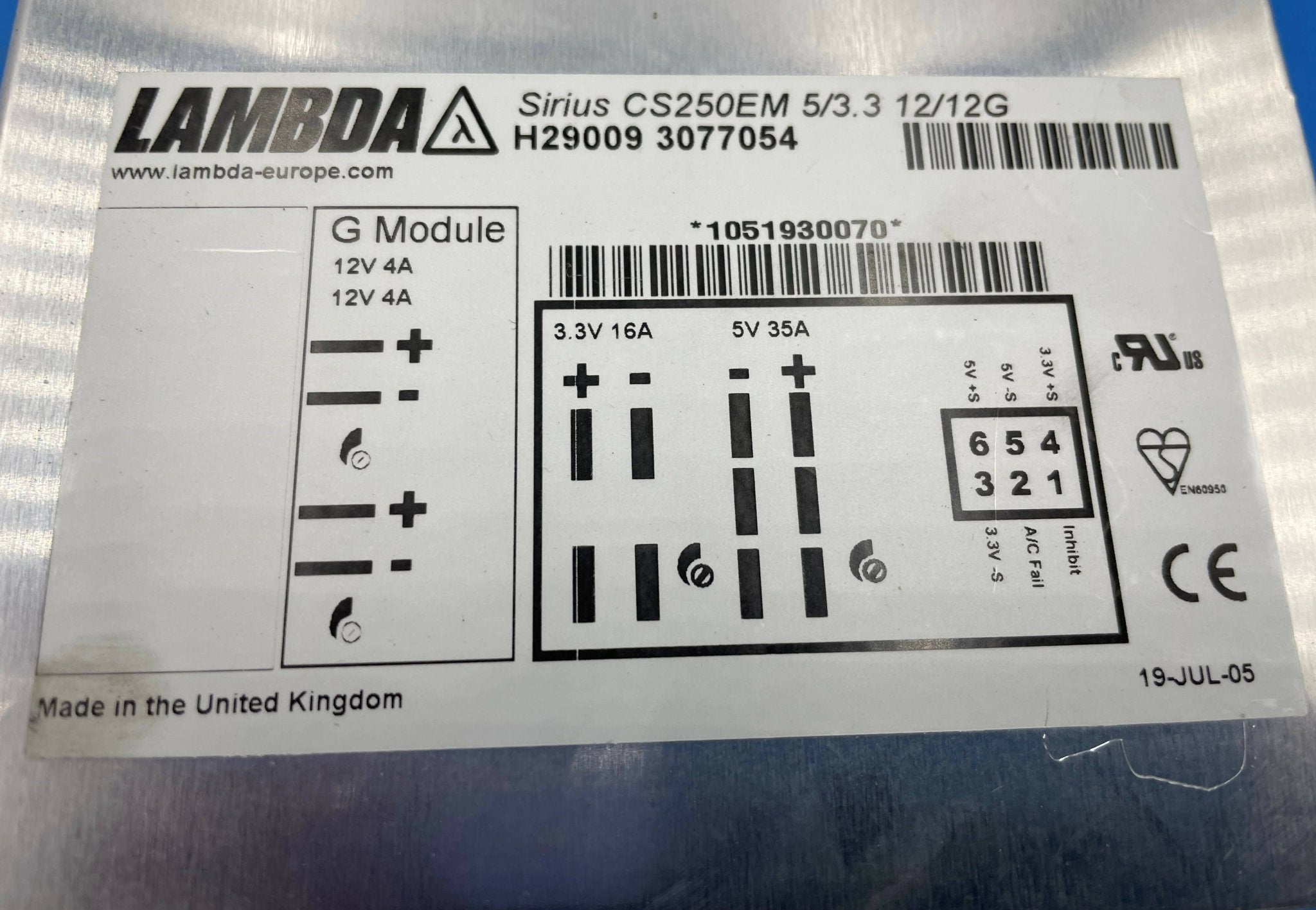 Power Supply CS250EM (H29009/3077054 Siemens/Lambda