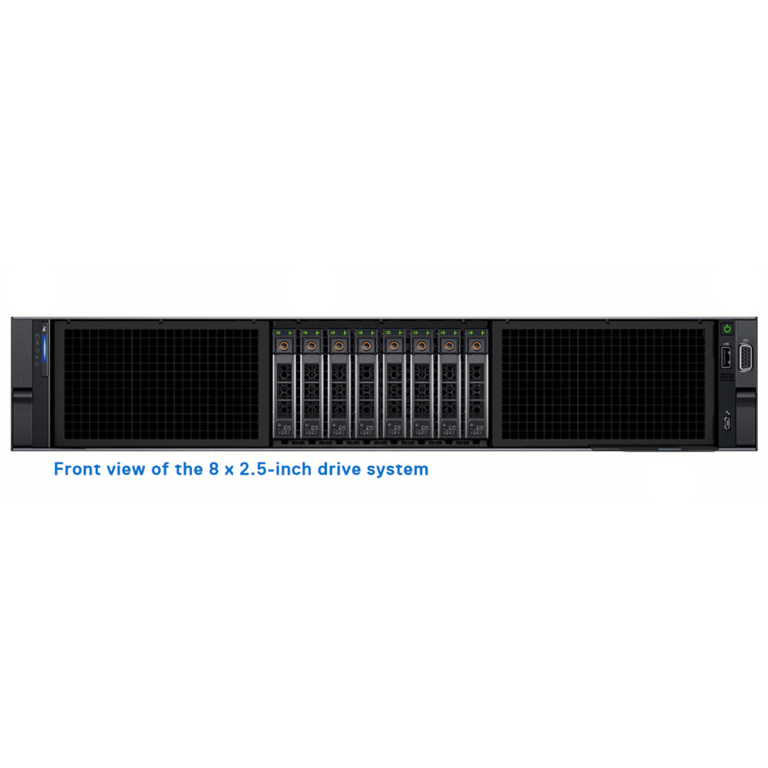 DR2x 3 — 8x 2.5" (SAS/NL-SAS/SATA/NVMe) Rack Chassis | Refurbished Dell PowerEdge R750xa
