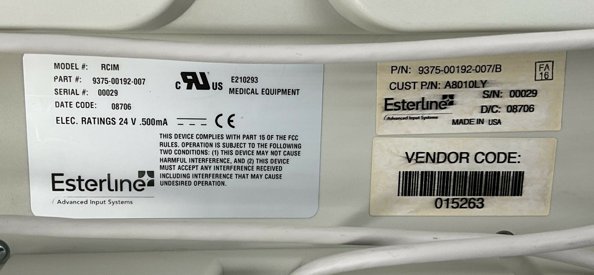 RCIM CONSOLE KEYBOARD (9375-00192-007 GE