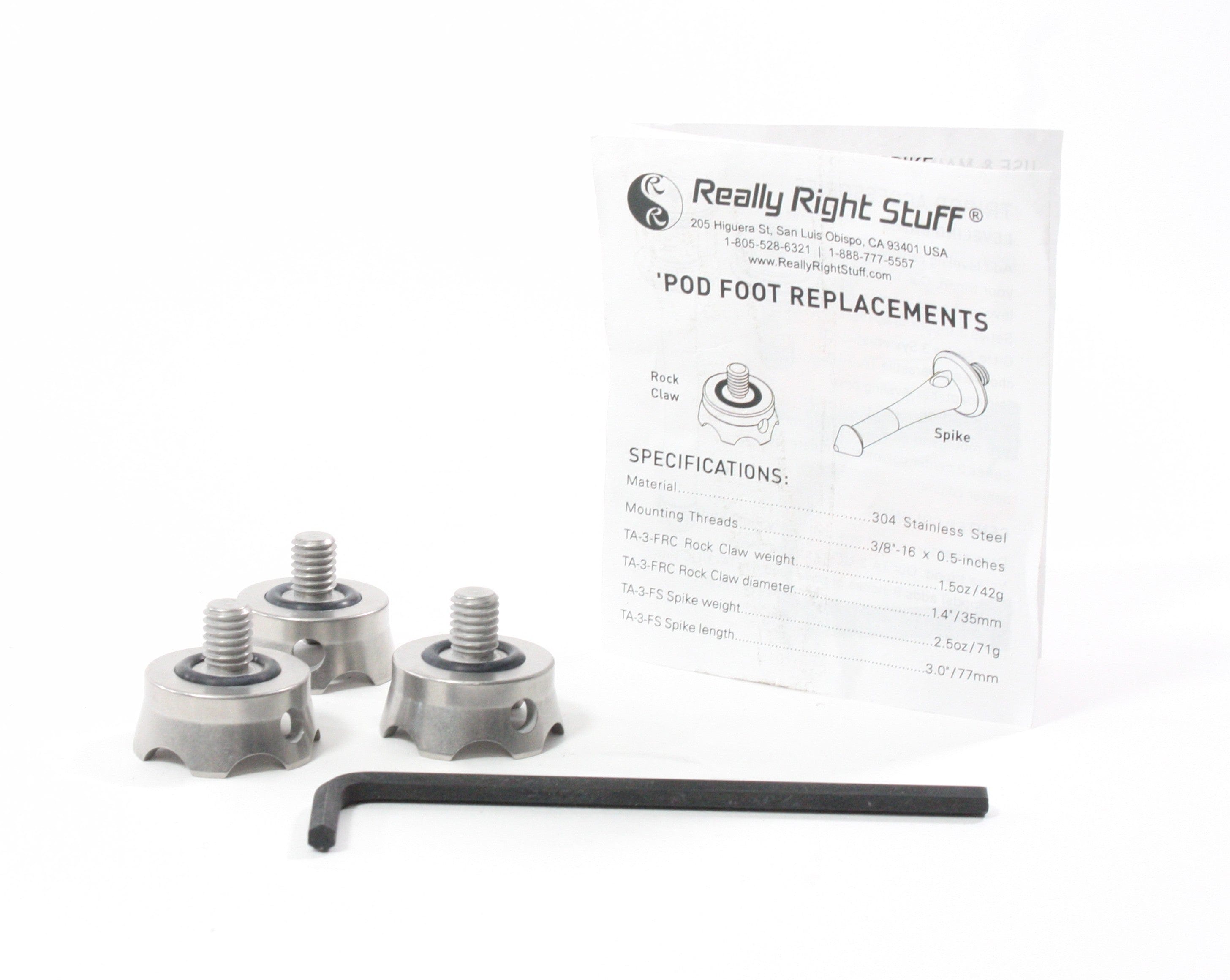 Really Right Stuff Pod Foot Rock Claw (Set of 3)