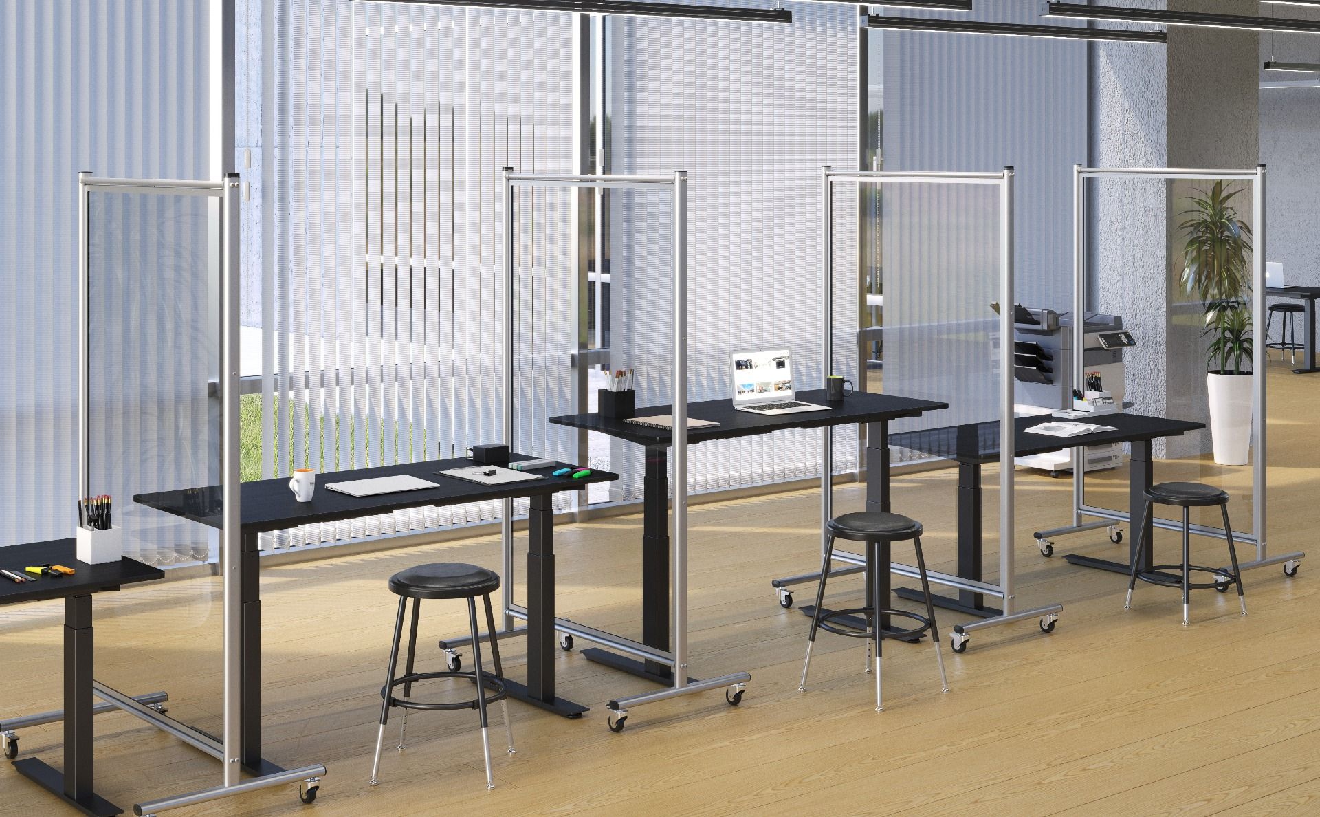 Mobile Clear Acrylic Room Divider / Sneeze Guard