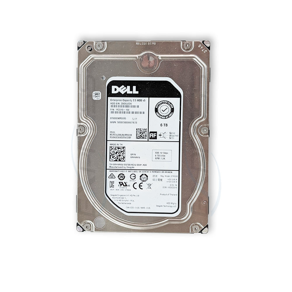 RHVWG - 3.5" 6TB 7.2K SAS 12Gbps 512E HDD | Refurbished Dell