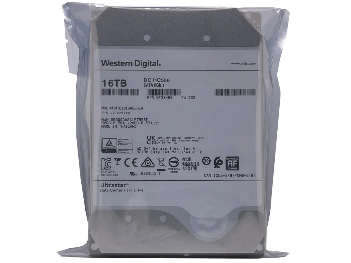 WD Ultrastar DC HC550 16TB SATA 6G 3.5" 7200RPM Enterprise HDD - WUH721816ALE6L4|116368871106