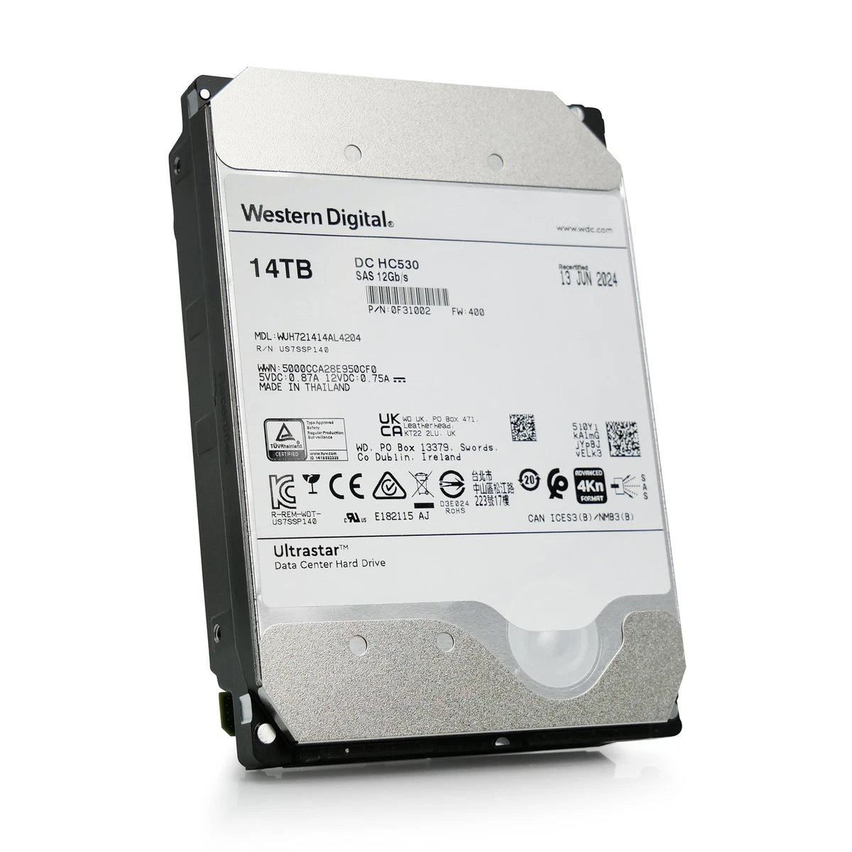 WD DC HC530 14TB 7.2K RPM SAS 12Gb/s 4Kn 3.5" HDD WUH721414AL4204 0F31002|306111493494