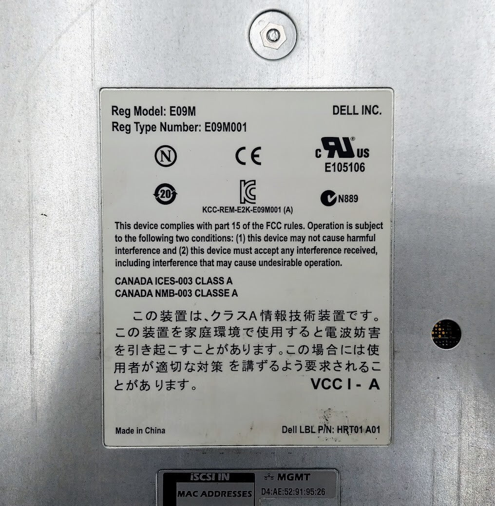 LOT OF 4 DELL EQUALLOGIC E09M001 E09M CONTROL MODULE TYPE 11|297136153183