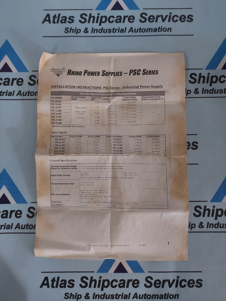 POWER-ONE PMP 6.24 SIC POWER SUPPLY