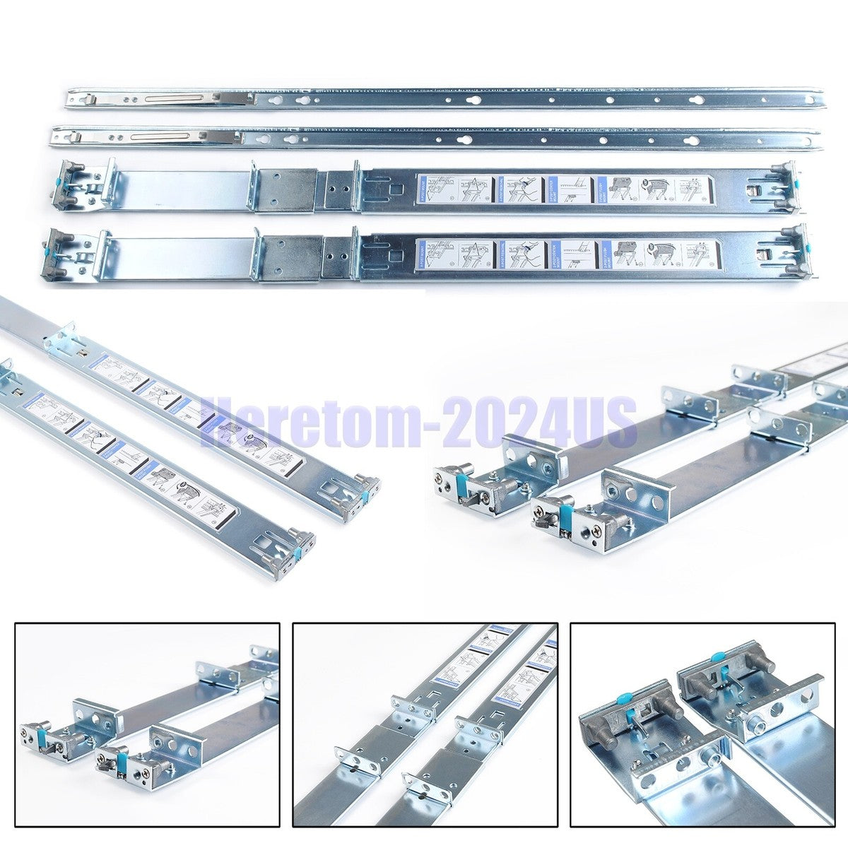 Dell PowerEdge R330 R430 R740 R6415 R640 1U Static Ready Rail Rails Kit 053D7M|335580625381