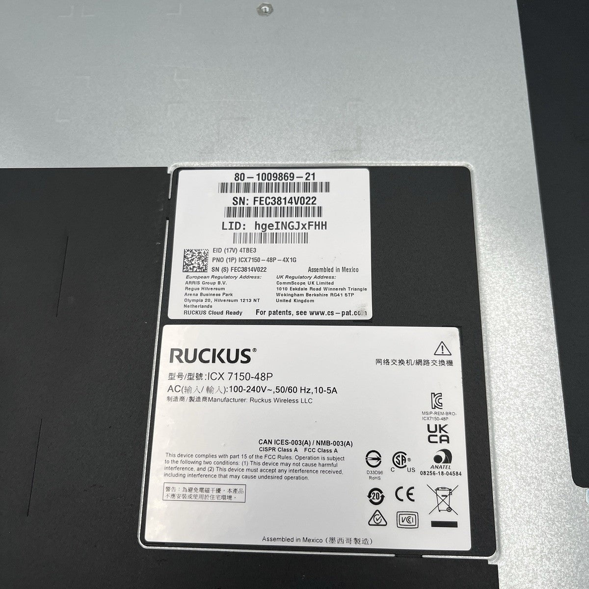 NEW!! Ruckus ICX 7150-48P Switch 48 Port Rack Mountable PoE+ - ICX7150-48P-4X1G