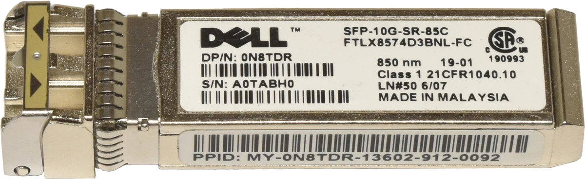 Dell GBIC SFP-10G-SR-85C 10G SFP+ SR 850nm 400m FTLX8574D3BNL-FC 0N8TDR|135878465649