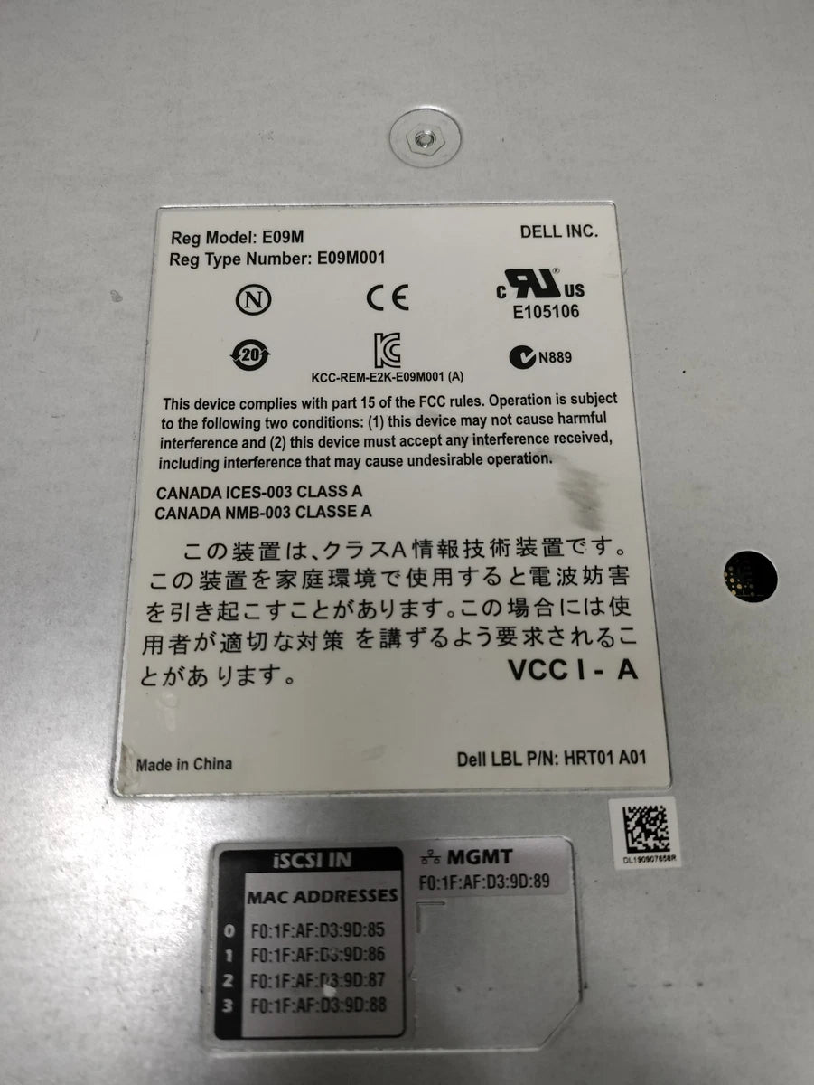 Dell EqualLogic Type 11 Control Module E09M001 E09M HRT01 A01|177545825644