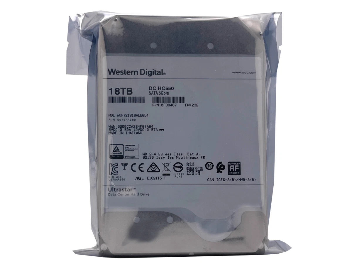 WD Ultrastar DC HC550 18TB SATA 6G 3.5" 7200RPM Enterprise HDD - WUH721818ALE6L4|167355610430
