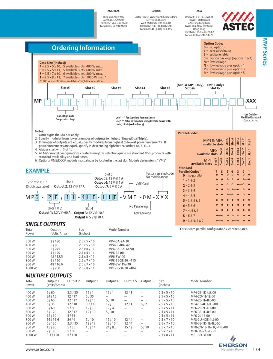 Astec MVP Series MP6-2Q-1G-1H-NNN-0N-700 Modular Switching Power Supply 6 Output