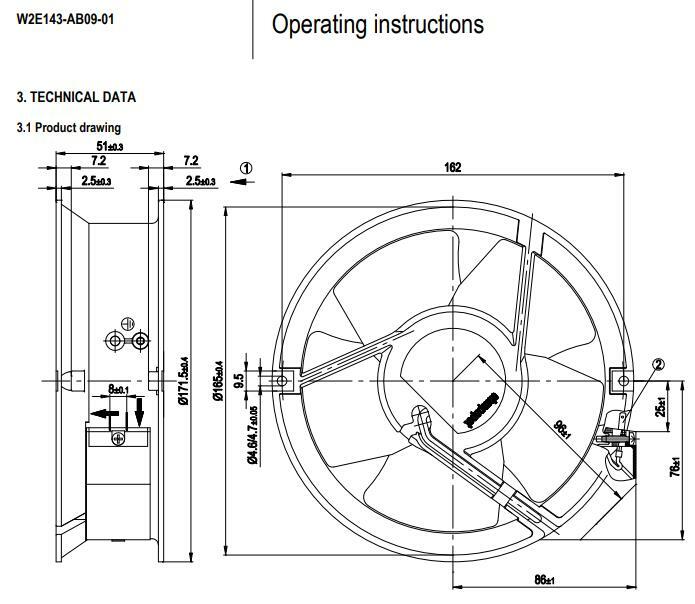 Ebmpapst W2E143-AB09-01 230V 24/30W Axial Fan 172*51MM 6078ES Case Cooling Fan|404950498527