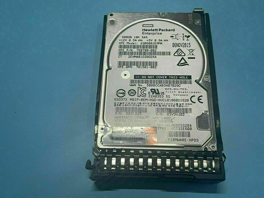 781516-B21 HP 600GB 12G SAS 10K SFF 2.5" SC HDD 781577-001|127435205143