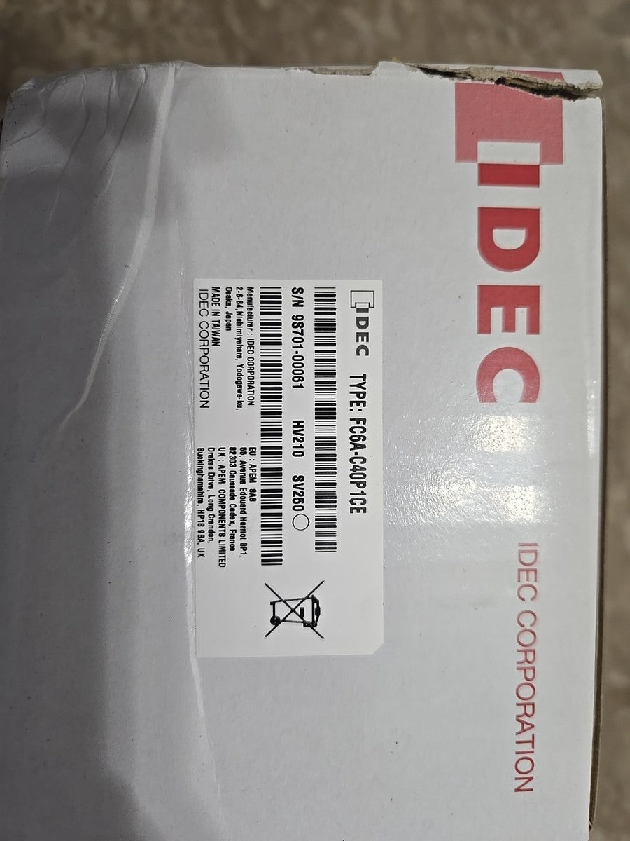 Idec FC6A-C40K1CE MicroSmart Programmable Controller 40 IO CPU 24VDC Trans. Sink|317027658285