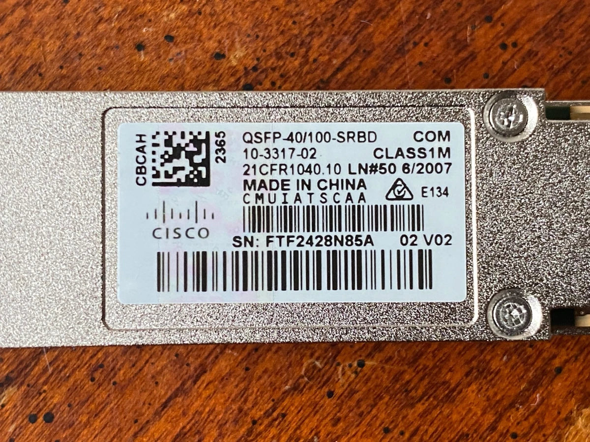 Lot of 4 Genuine Cisco QSFP-40/100-SRBD Transceiver Module 10-3317-02 - New