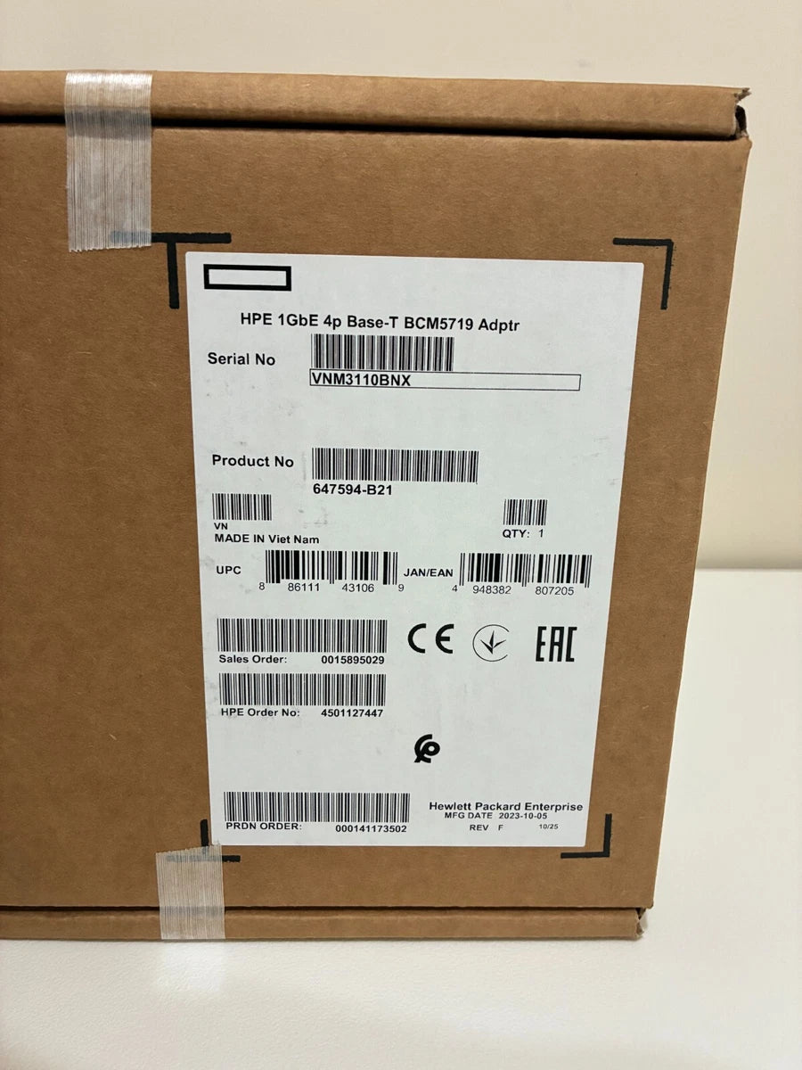 NEW - IN BOX - HP ETHERNET 1GBE 4-Port 331T ADAPTER 647594-B21|127174790884