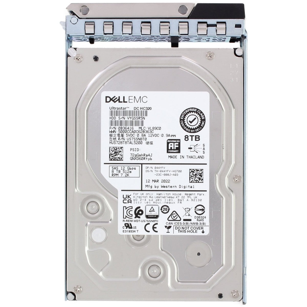 Dell 8TB 7.2K 512e 12Gbps NL SAS 3.5 HDD Ultrastar DC HC320 (44YFV