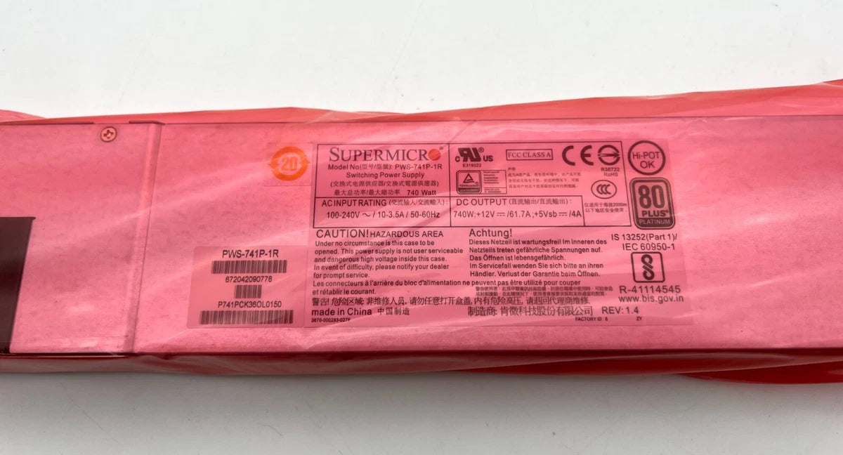 **NEW** SUPERMICRO PWS-741P-1R 740W POWER SUPPLY 80 PLUS PLATINUM|394434885823