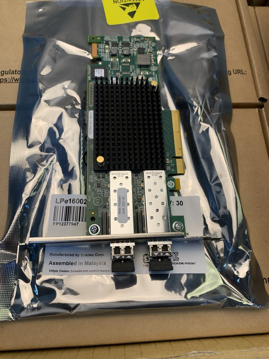 Lot of 12 New Emulex LPE16002B-M6 Lightpulse 16GB FibreChannel PCI-E,3.0 2PT