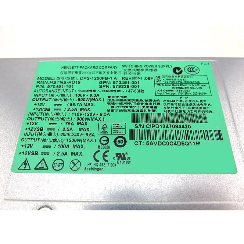 For HP 1200W DPS-1200FB-1 A Server Switching Power Supply|177395519803