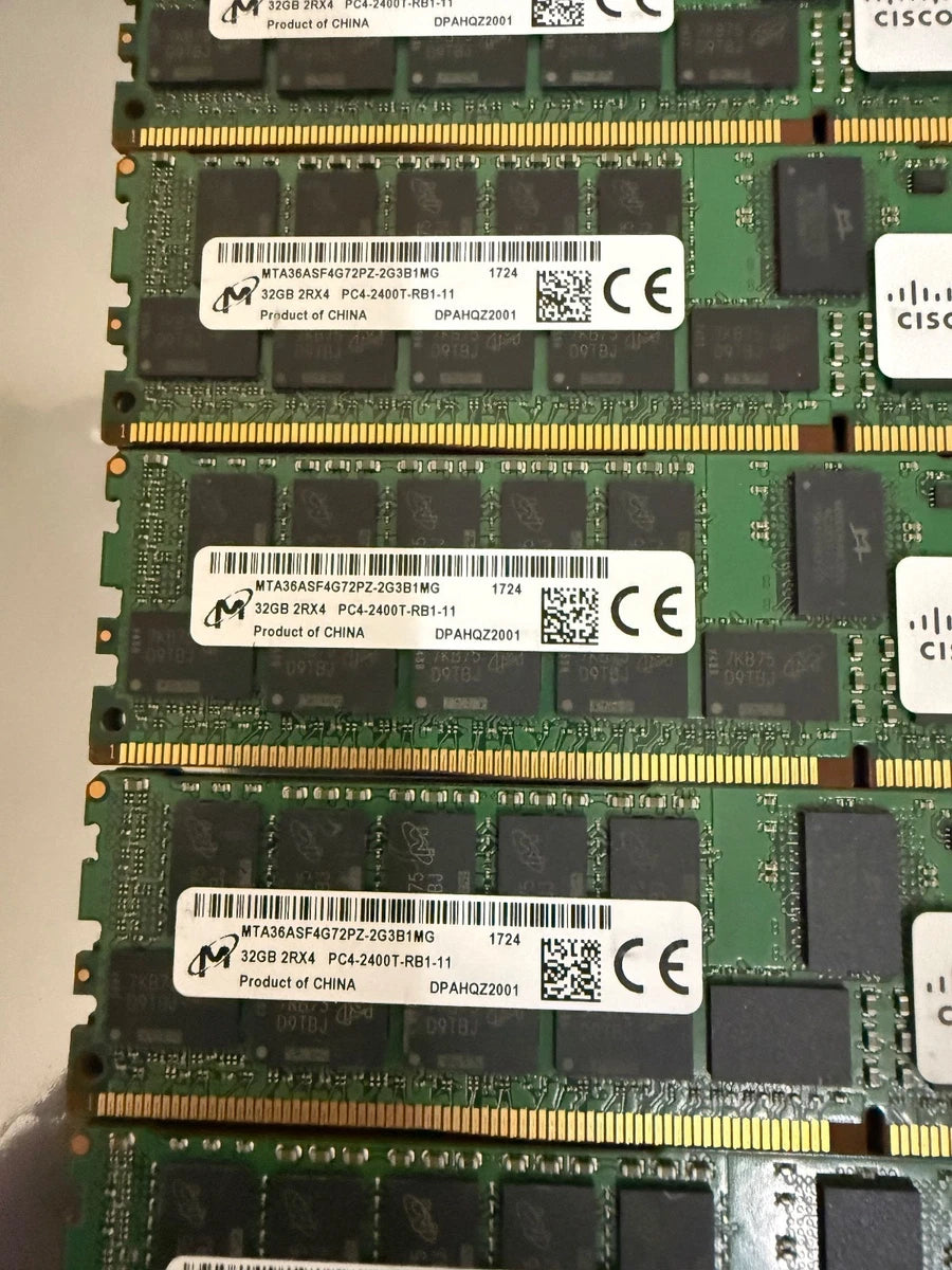 Lot 10x MICRON 32GB PC4-2400T-R REGISTERED ECC 2RX4 RDIMM MTA36ASF4G72PZ-2G3B1MG