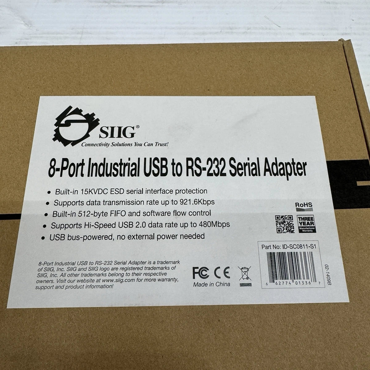 NEW SIIG 8-Port USB to RS-232 Serial Adapter Hub ID-SC0811-S1|127540845247