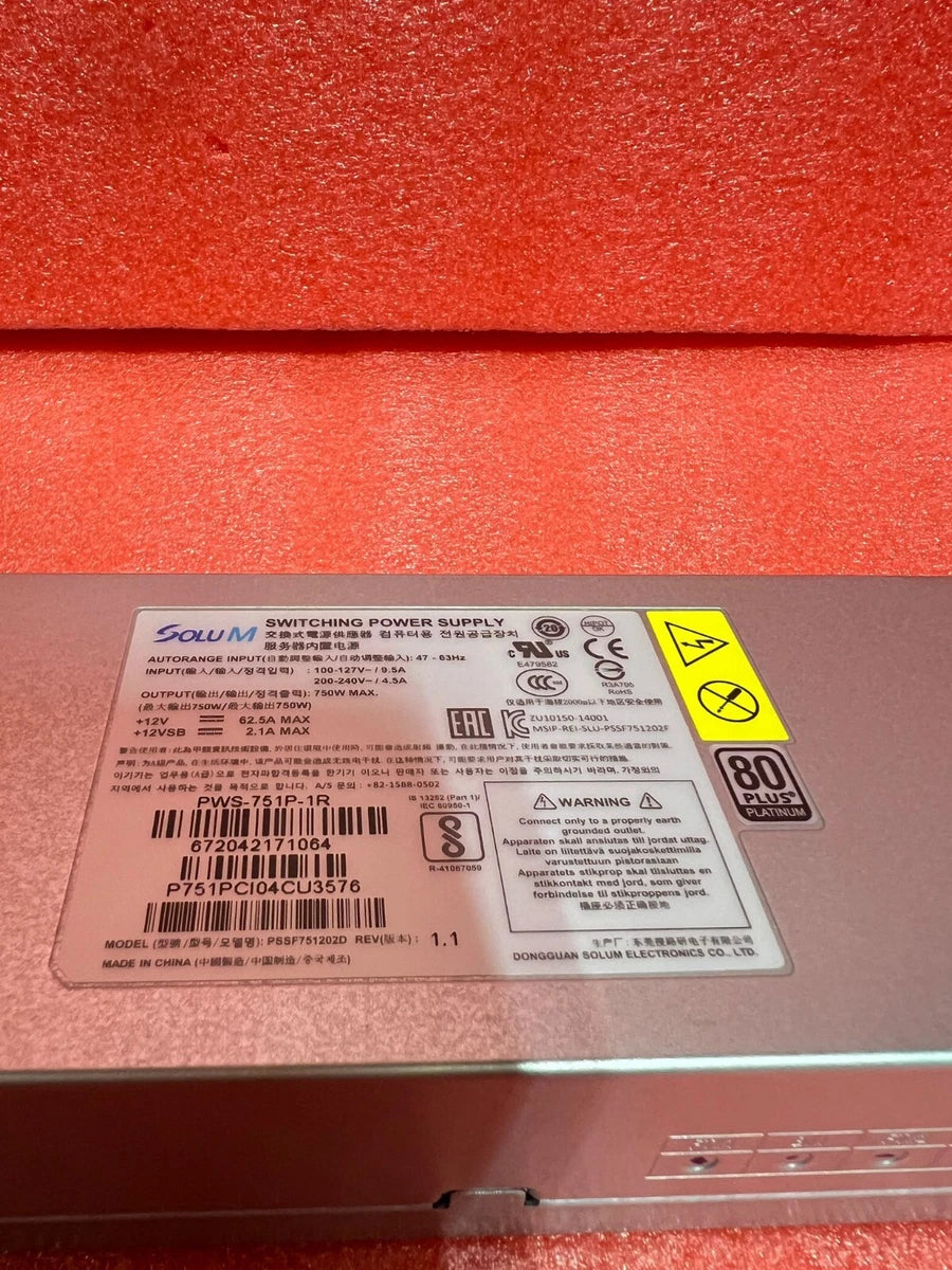 Supermicro PWS-751P-1R 750W 1U 80 Plus Platinum Redundant Power Supply|405470512120