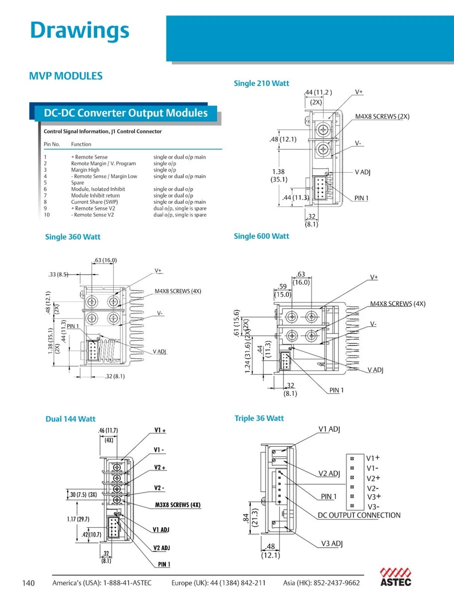 Astec Emerson MVP Series MP4-1Q-4LQ-00 Modular Switching Power Supply 12V 24V