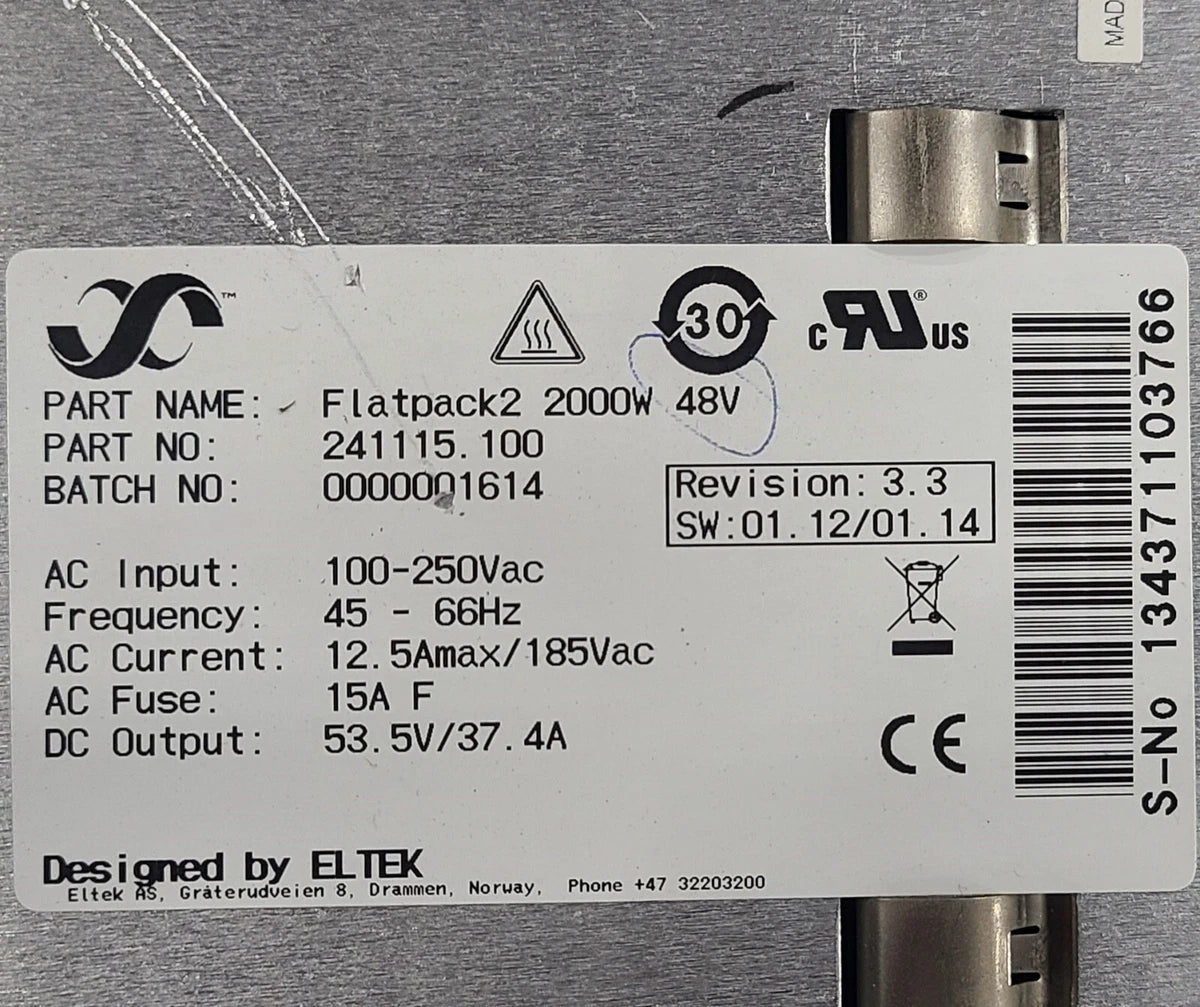 ELTEK FLATPACK2 2000W 48V Power Supply|277232736348