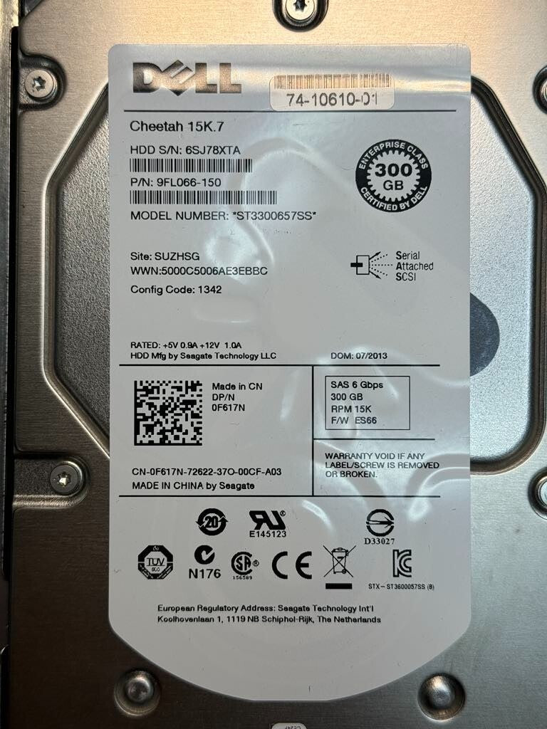 DELL F617N ST3300657SS 9FL066-150 300GB 15K RPM 16MB CACHE 6Gbps SAS 3.5in HDD|186691655429