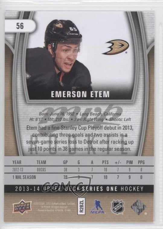2013-14 Upper Deck MVP Emerson Etem #56 Rookie RC|257245696695