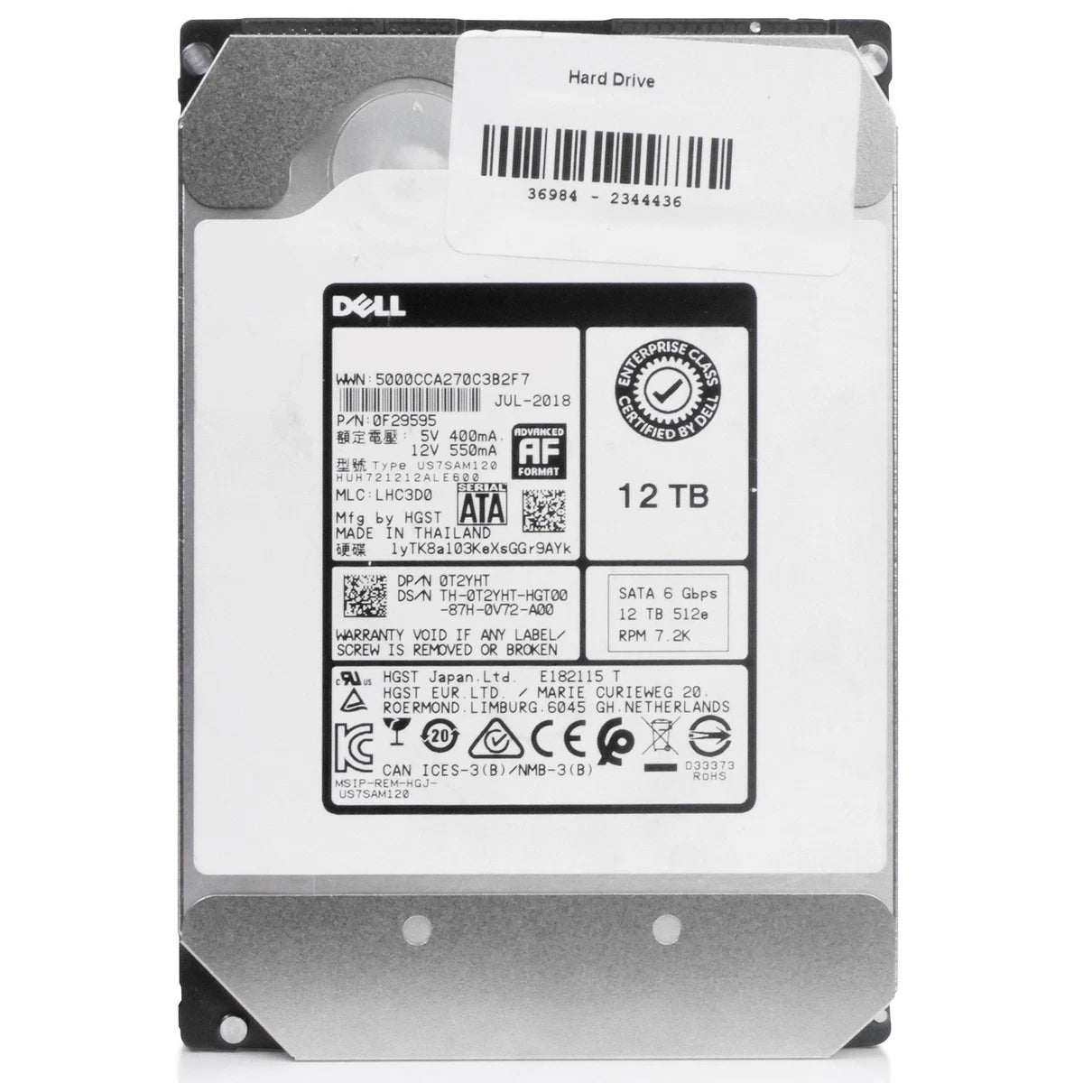 Dell/WD DC HC520 12TB HUH721212ALE600 0F29595 7.2K RPM SATA 6Gb/s 512e 3.5" HDD|127433664211